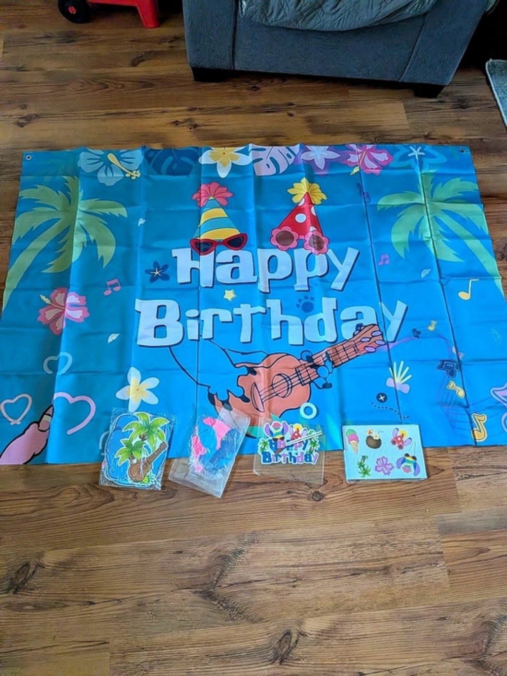 New Stitch And Lilo Happy Birthday Party Decor Kit Including Backdrop